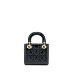Dior Mini Lady Dior Patent Black LGHW