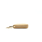 CHRISTIAN DIOR Lady Dior Voyager Zip Wallet Beige LGHW