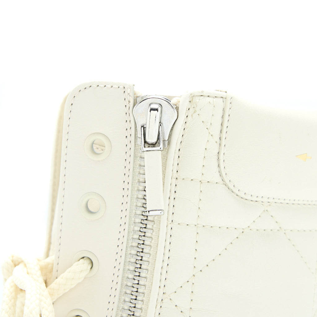 Dior Size 36 D-leader Ankle Boot Quilted Cannage Calfskin White SHW