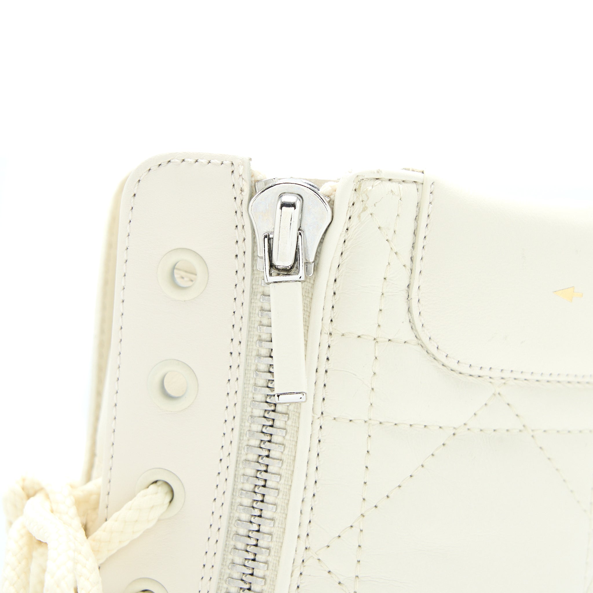Dior Size 36 D-leader Ankle Boot Quilted Cannage Calfskin White SHW