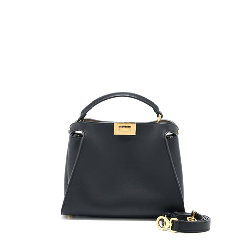 Fendi Small Peekaboo Iconic Bag Calfskin Black GHW
