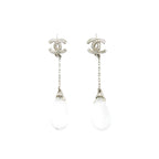 Chanel cc and white Crystal Earrings