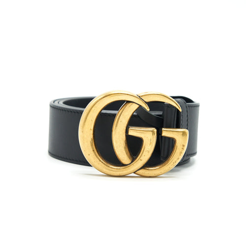 Gucci Wide Leather Belt with G Buckle 4cm wide size 80