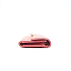 CHANEL CAVIAR MEDIUM FLAP WALLET ROSE PINK WITH GOLD CC LOGO