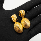 Chanel CC Charm with Crystal Drop Earrings Gold Tone