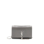 Saint Laurent Kate Bag Croc Embossed-Calfskin Grey SHW
