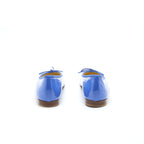 Chanel Size 37 Cap Toe Ballerina Flats Patent Calfskin Blue