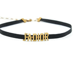 Dior J’ADior Choker Antique Gold finish Metal and Black Grosgrain Ribbon