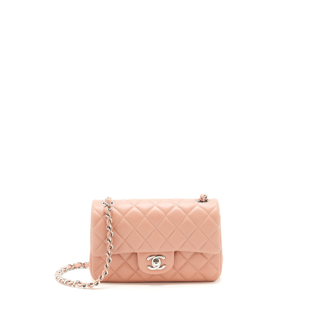 Chanel Mini rectangular Flap bag Lambskin pink SHW
