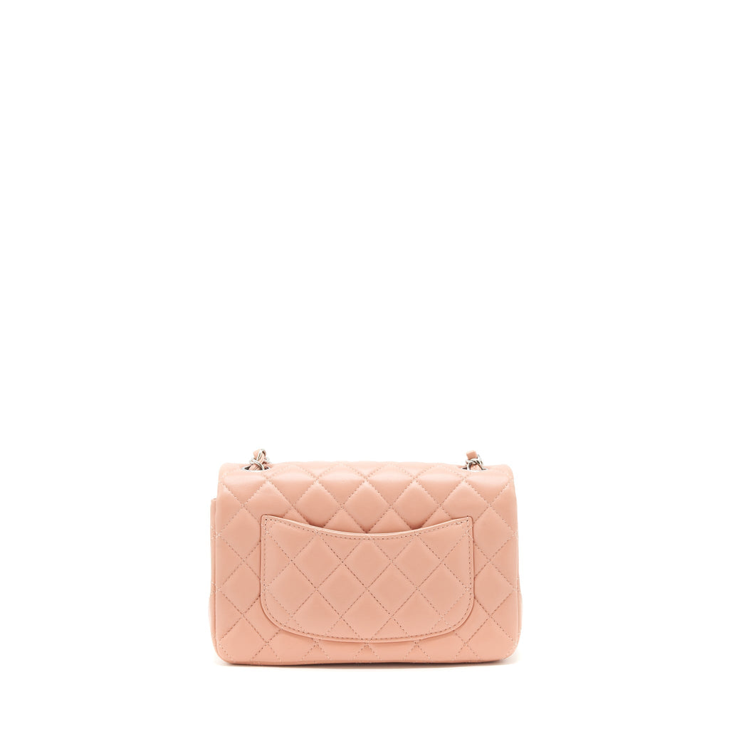 Chanel Mini rectangular Flap bag Lambskin pink SHW
