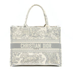 Dior Medium Dior Book Tote Grey Toile De Jouy Embroidery