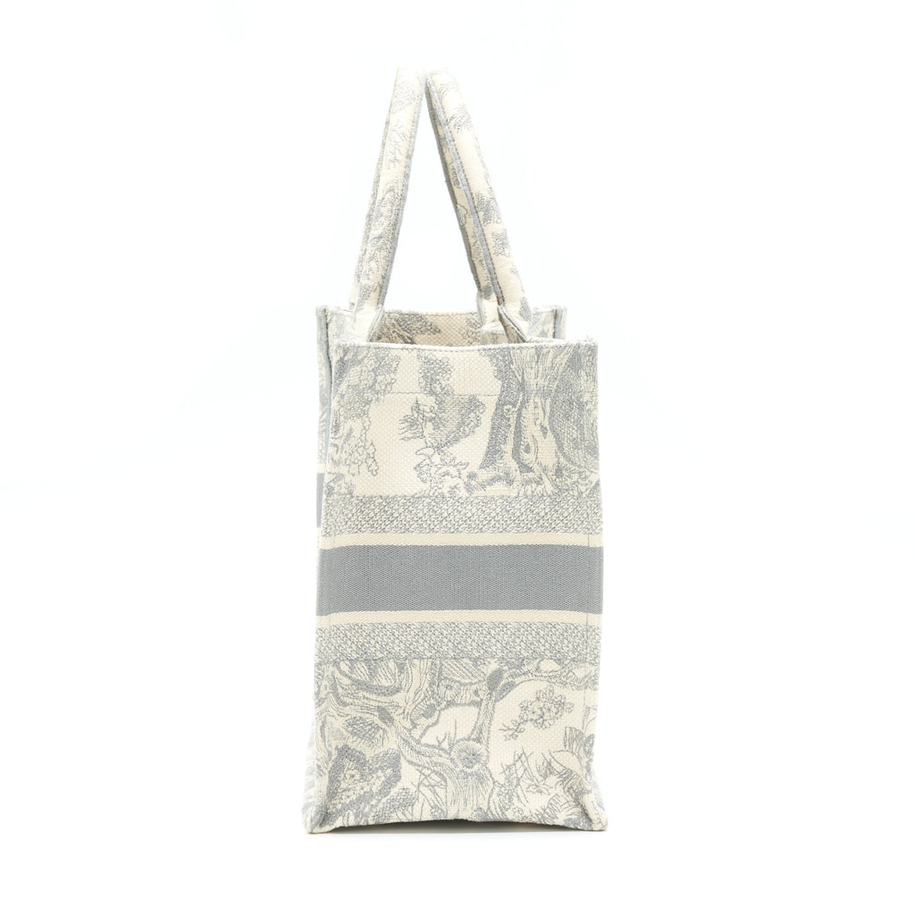 Dior Medium Dior Book Tote Grey Toile De Jouy Embroidery