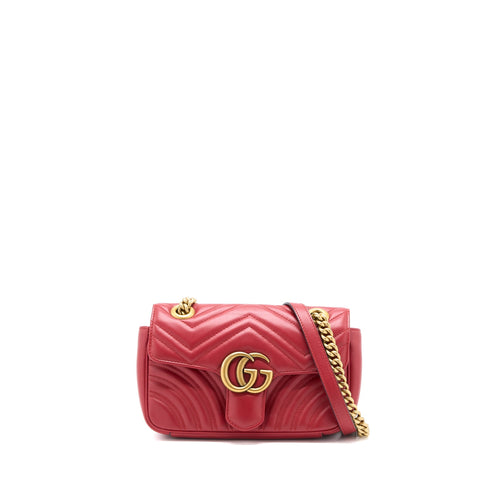 Gucci Mini Marmont Calfskin Red GHW