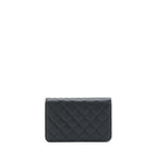 Chanel 22S Detailed Logo Wallet On Chain Caviar Black LGHW