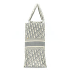Dior Large Dior Book Tote Grey Oblique Embroidery
