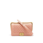 CHANEL MEDIUM BOY CHANEL BAG CAVIAR PINK GHW