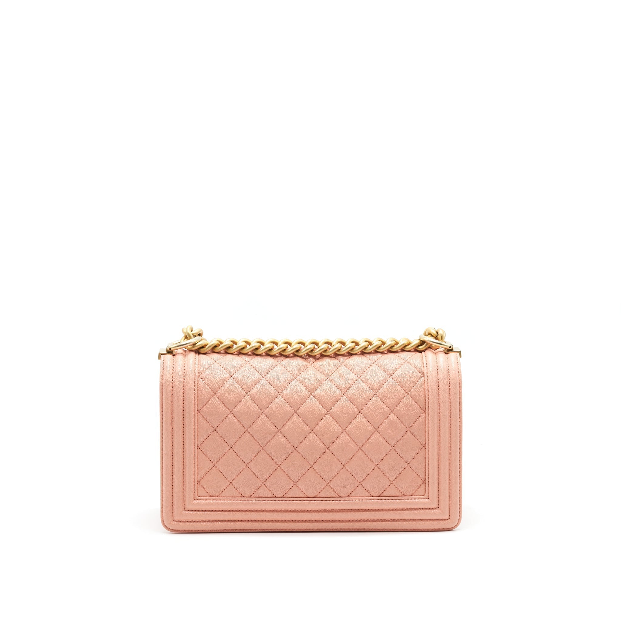 CHANEL MEDIUM BOY CHANEL BAG CAVIAR PINK GHW