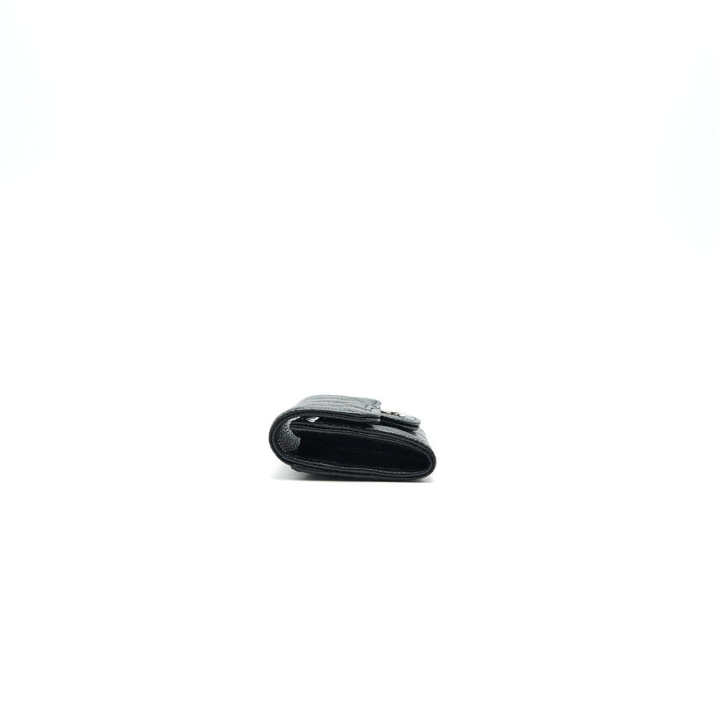 CHANEL Classic Card Holder Grained Calfskin SHW Black