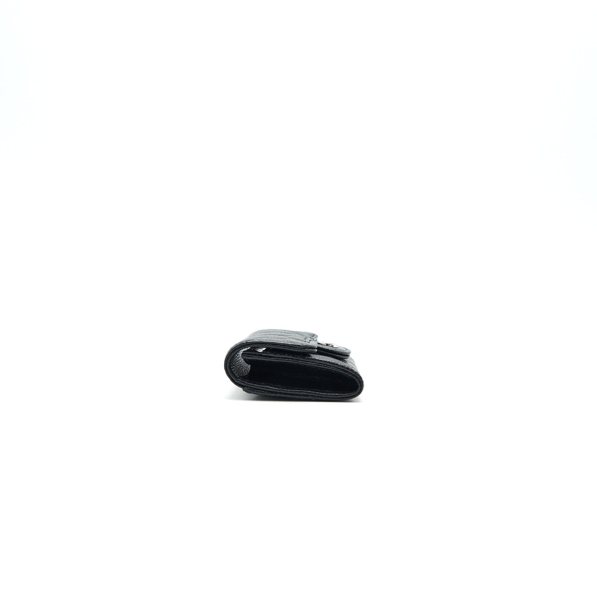 CHANEL Classic Card Holder Grained Calfskin SHW Black