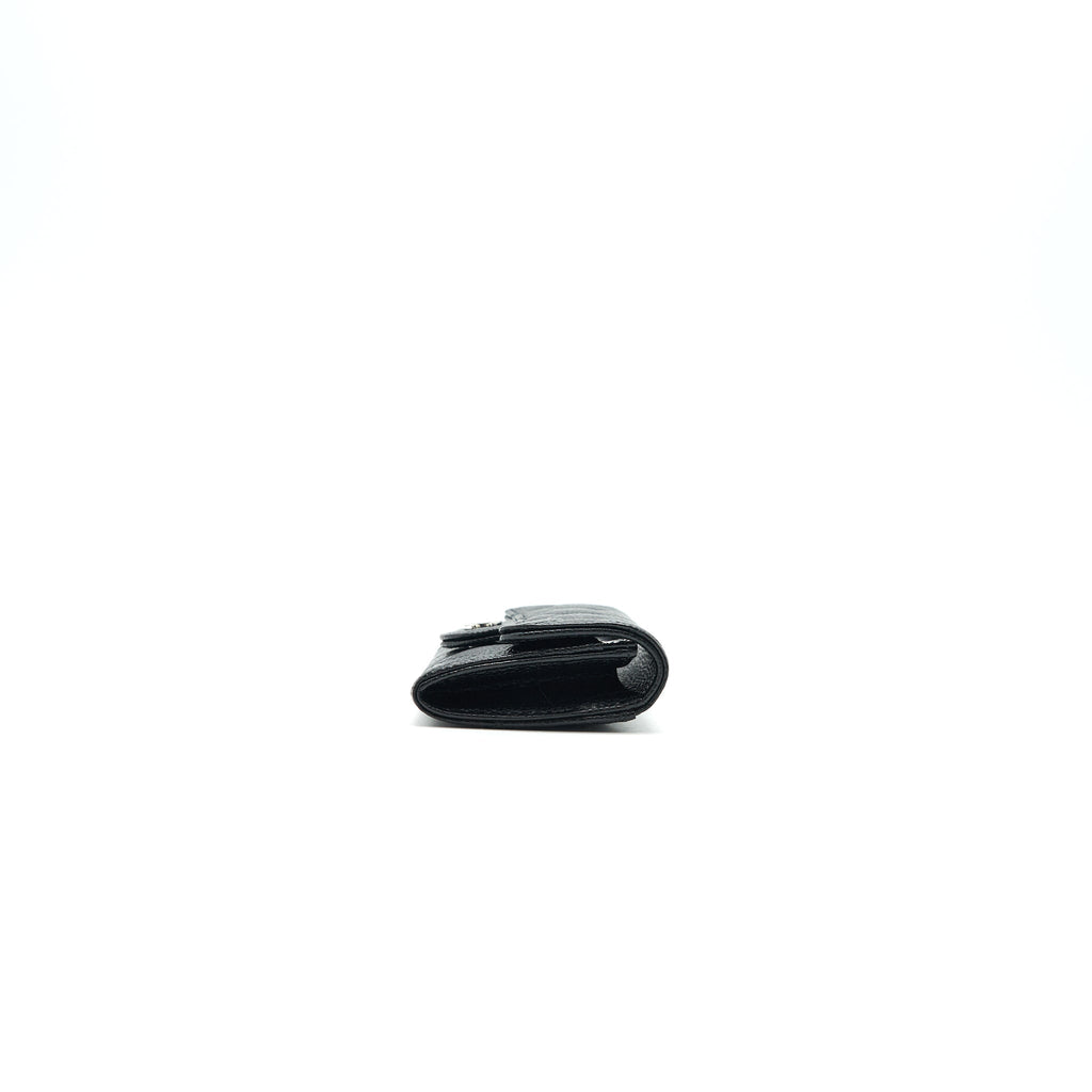 CHANEL Classic Card Holder Grained Calfskin SHW Black