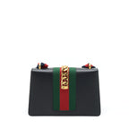 Gucci Small Sylvie Shoulder Bag Black GHW