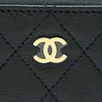 Chanel Zip Small Card Holder Caviar black GHW