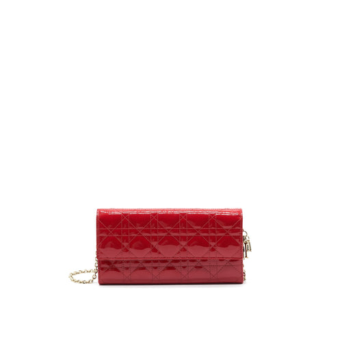 Dior Lady Dior Wallet on Chain Red LGHW