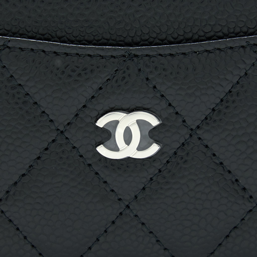 Chanel Classic Card Holder Caviar Black SHW