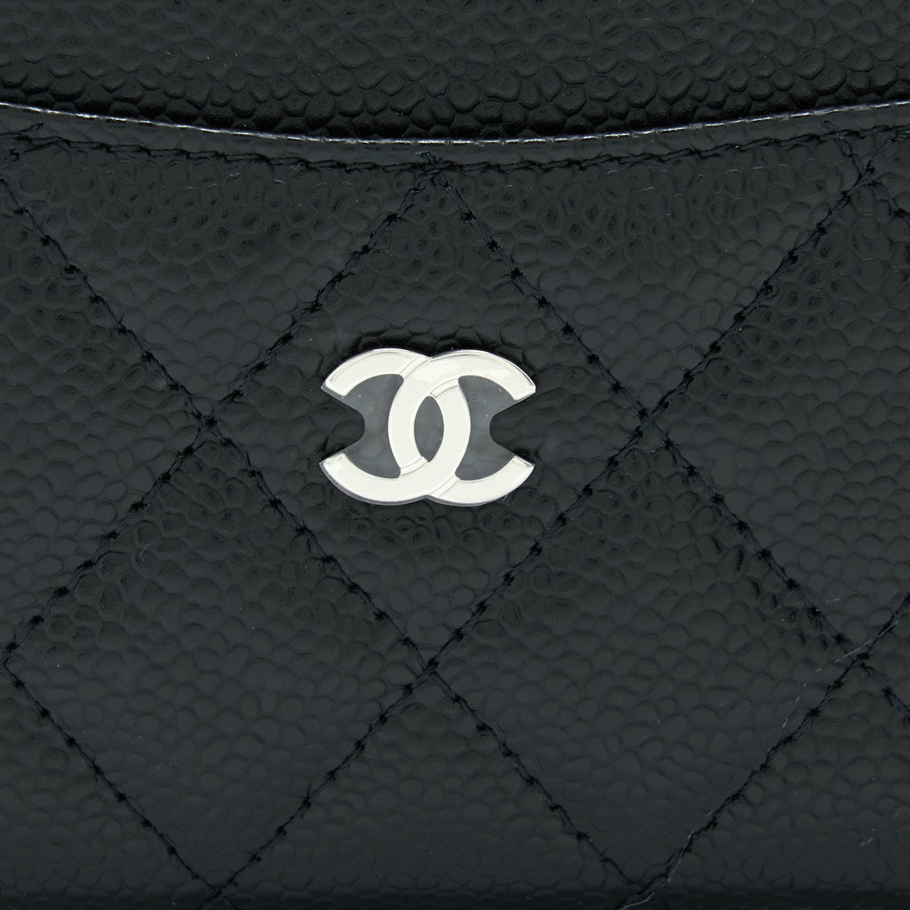 Chanel Classic Card Holder Caviar Black SHW