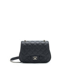 Chanel Quilted Flap Crossbody Bag Black Ruthenium Hardware