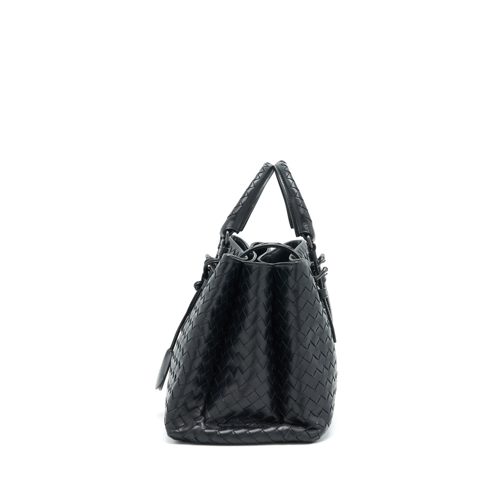 Bottega Veneta Intrecciato Roma Bag Black