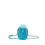 Chanel Quilted Rubberized Lambskin Coco Rain Camera Bag Blue SHW
