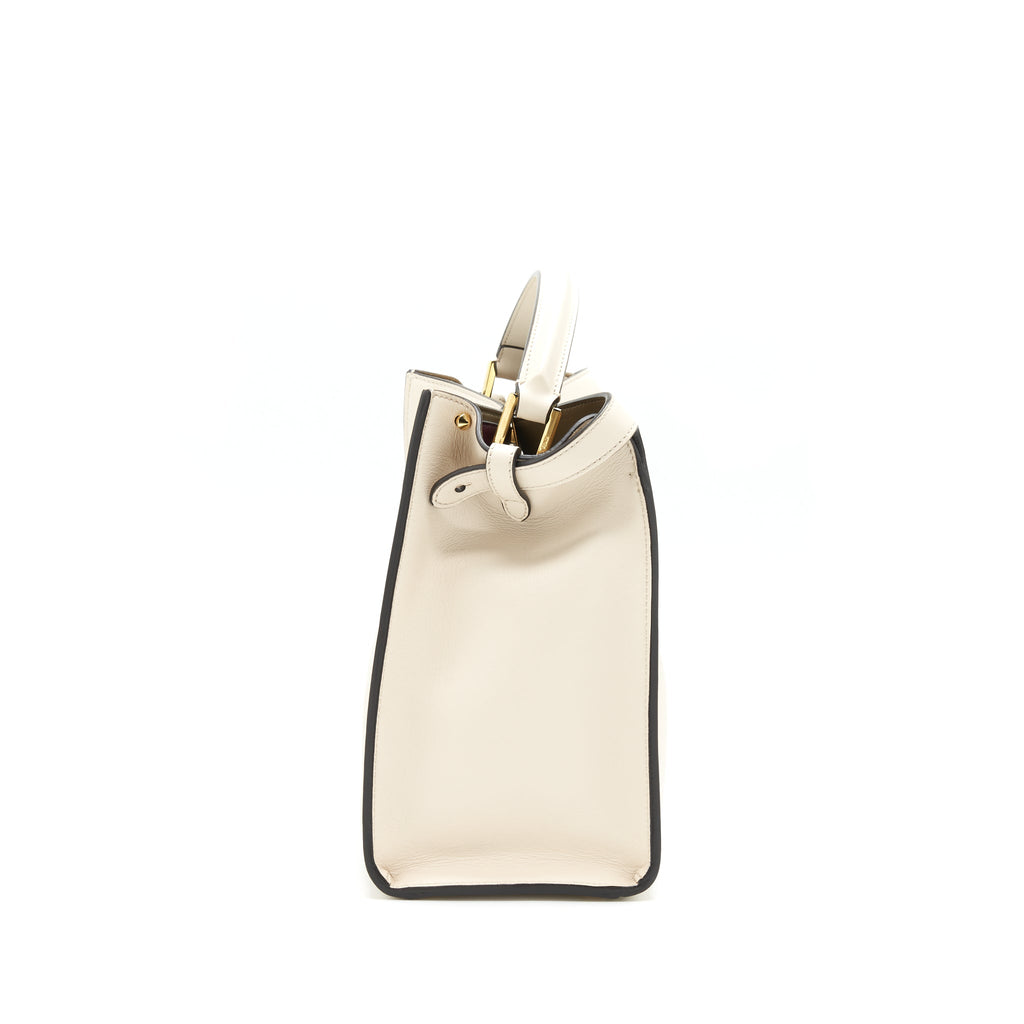 Fendi Peekaboo X-Lite Calfskin Camelia GHW