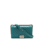 Chanel Medium Boy lambskin green SHW
