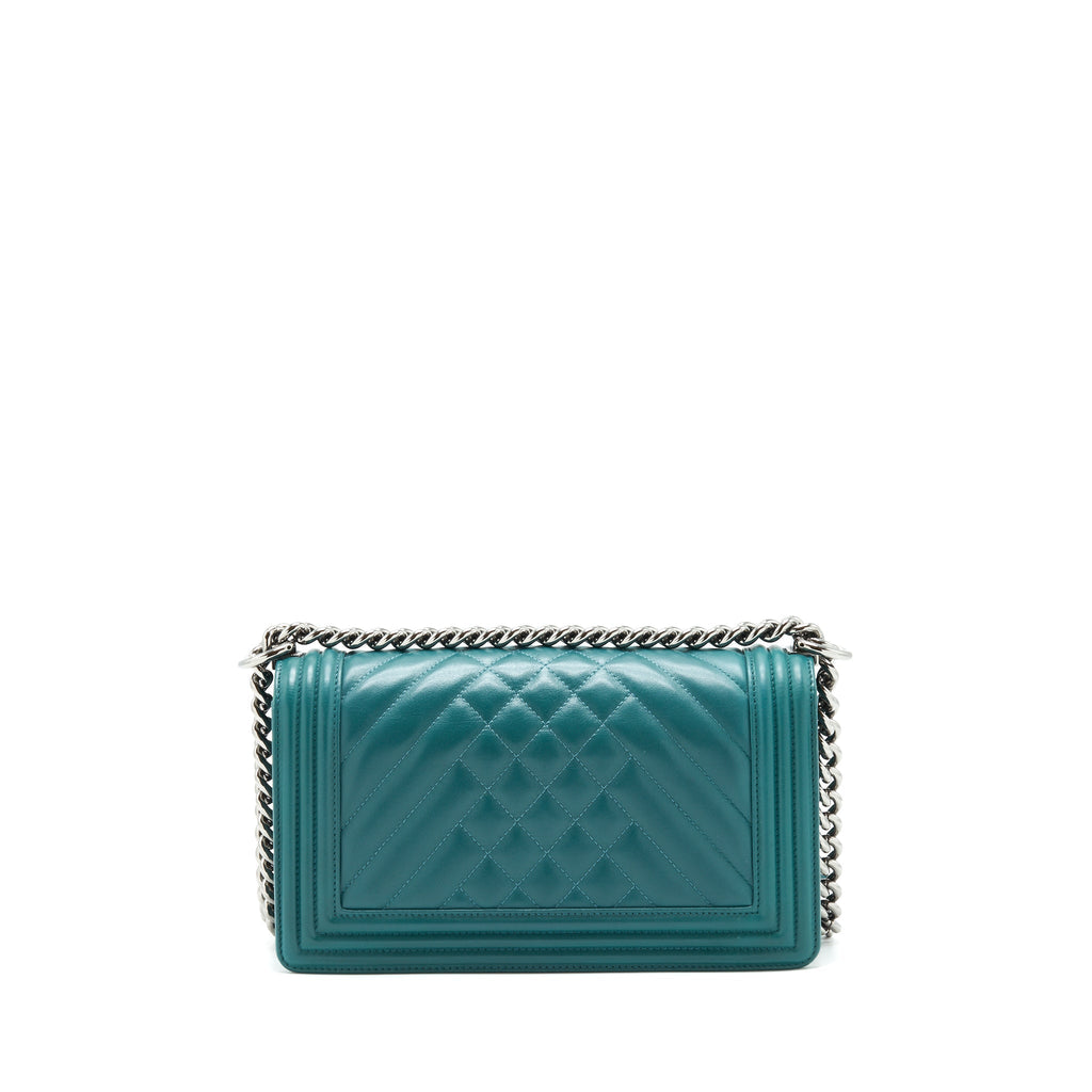 Chanel Medium Boy lambskin green SHW