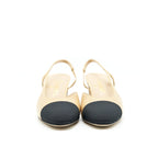 Chanel Sling Back Beige/ Black size 35.5
