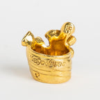 Saint Laurent Rive Gauche Arty Ring Gold and White