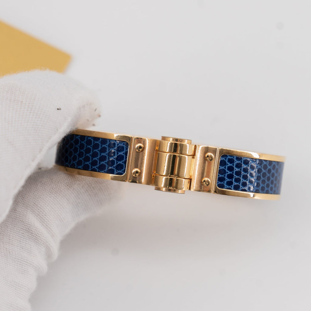 Hermes lizard hinged bracelet