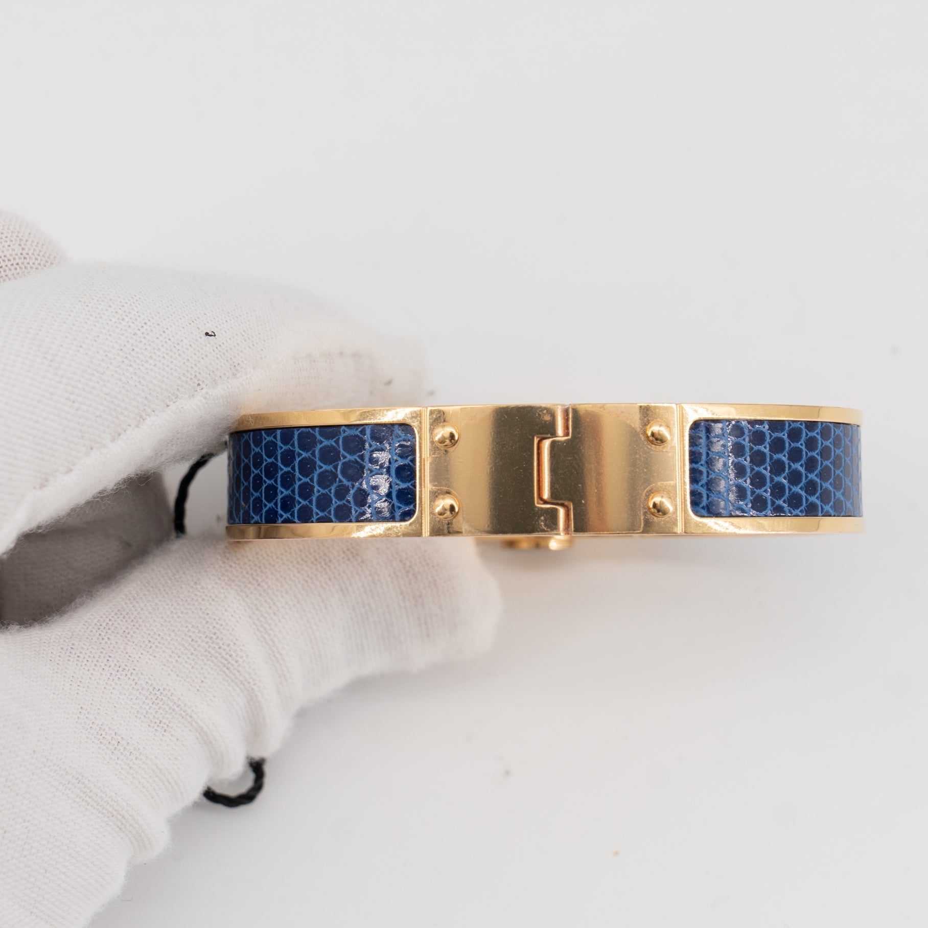 Hermes lizard hinged bracelet