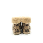 GUCCI Size 39 GG Wool Ankle Boots Beige