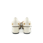 GUCCI Size 36.5 Embroidered Marmont Pumps In White