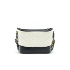 Chanel Chevron Small Gabrielle Hobo Bag White/ Black