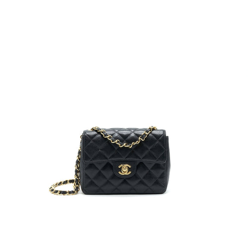 Chanel Vintage Mini Square Flap Bag Caviar Black GHW