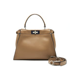FENDI MEDIUM PEEKABOO BAG DARK BEIGE WITH SHW
