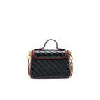 GUCCI GG MARMONT MINI TOP HANDLE BAG BLACK GHW