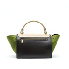 CELINE SMALL TRAPEZE BAG MULTI COLOR BEIGE/ BURGUNDY/ GREEN