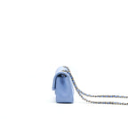 CHANEL LAMBSKIN RECTANGULAR MINI FLAP BAG IN ICE BLUE GHW