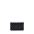 Chanel Vintage Quilted Mini Flap Bag With Chain Lambskin Black GHW