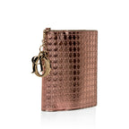 Dior Cannage Metallic Wallet Pink