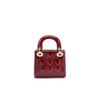 DIOR MINI LADY DIOR PATENT LEATHER IN RED